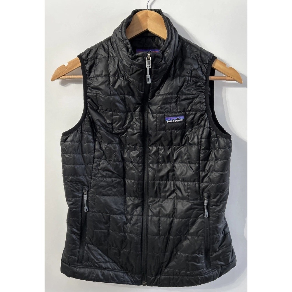 Patagonia Nano Puff Vest Womens Small Black Puffer Primaloft 84247 Zip Insulated